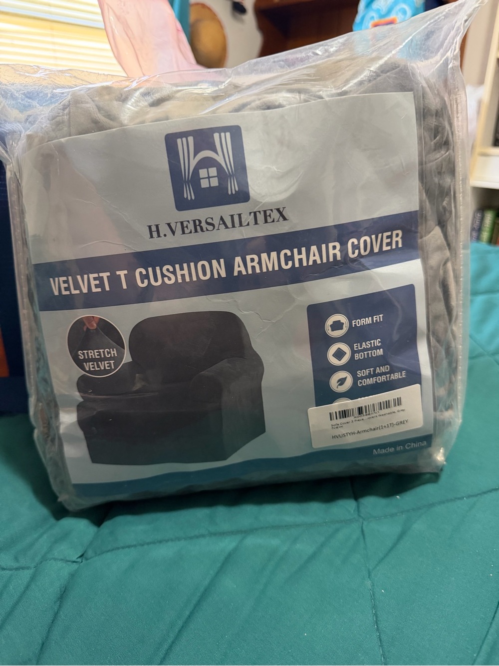 Velvet T Cushion Armchair Cover